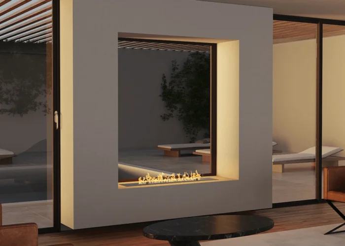 Cheminée bioéthanol salon