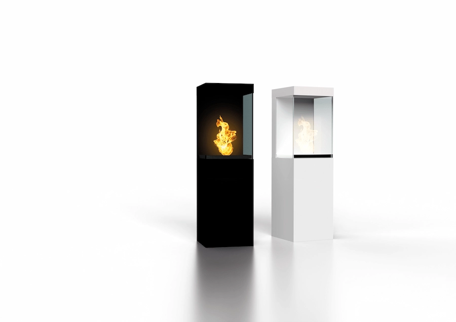 Poêle bioéthanol noir et blanc