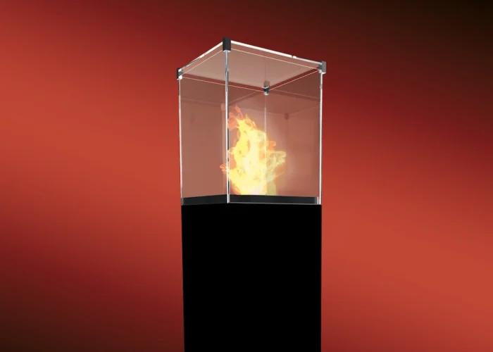 Poêle bioéthanol salon noir et verre